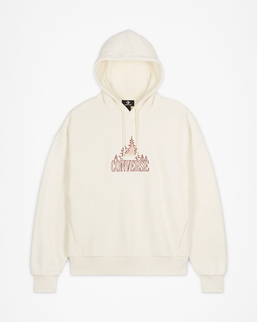 Women\'s Converse Loose Fit Graphic Hoodie Beige | AU 0896EC